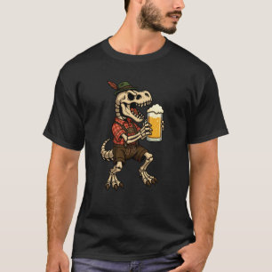 Dinosaur Skeleton Trex Beer Bavarian German Costum T-Shirt