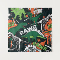 Dinosaur skeleton. Vintage grunge pattern