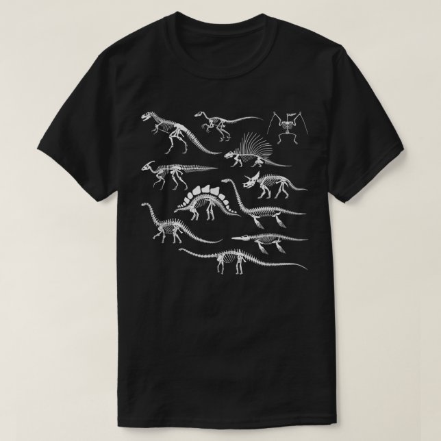 Dinosaur Skeletons Core Aesthetics Paleontology Ar T-Shirt (Design Front)