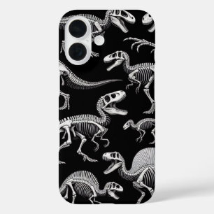 Dinosaur Skeletons White Fossil Bones iPhone 16 Case