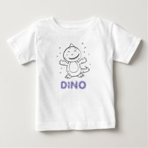 Dinosaur - Sketched Art Animal in Black & White Baby T-Shirt