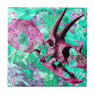 Dinosaur Skull Print Design Tile