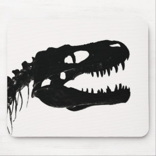 Dinosaur skull skeleton silhouette mouse mat