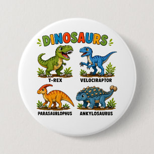 Dinosaur Species Learning for Kids 7.5 Cm Round Badge