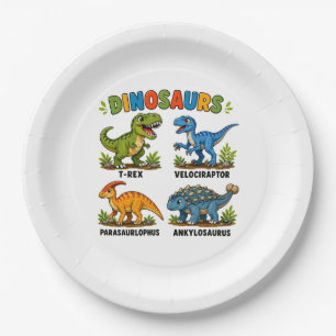 Dinosaur Species Learning for Kids Paper Plate
