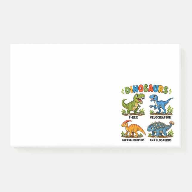 Dinosaur Species Learning for Kids Post-it Notes (Front)