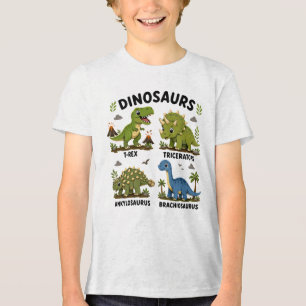 Dinosaur Species Learning for Kids Tri-Blend Shirt