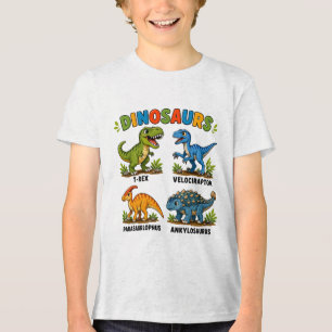 Dinosaur Species Learning for Kids Tri-Blend Shirt