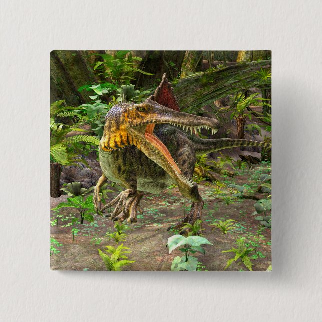 Dinosaur Spinosaurus 15 Cm Square Badge (Front)