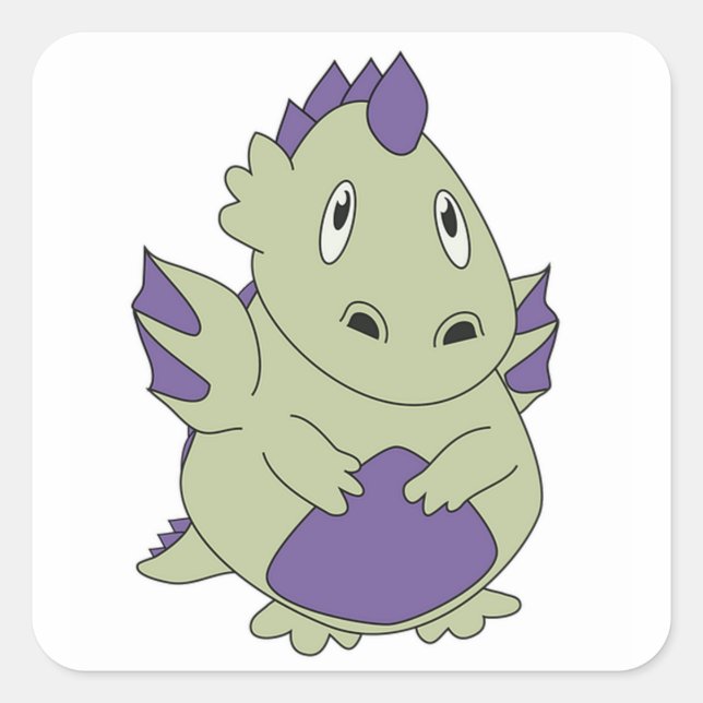 Dinosaur Square Sticker (Front)