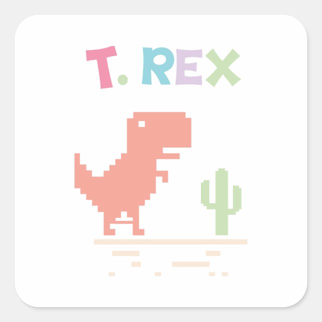 Dinosaur Square Sticker (Front)