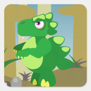 Dinosaur Square Sticker