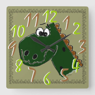 Dinosaur Square Wall Clock