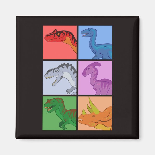 Dinosaur Squares Magnet (Front)