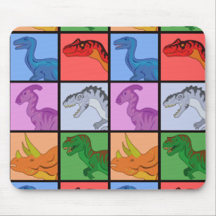 Dinosaur Squares Mouse Mat
