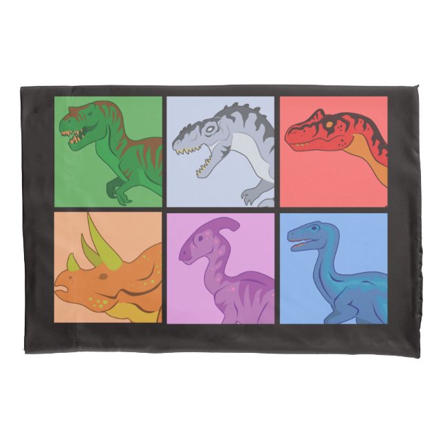 Dinosaur Squares Pillowcase (Front)