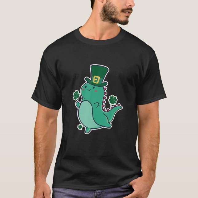Dinosaur St. Patricks Day Dino T-Shirt (Front)