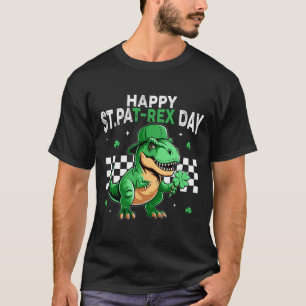 Dinosaur St Patricks Day Happy St Pat T Rex Day Bo T-Shirt