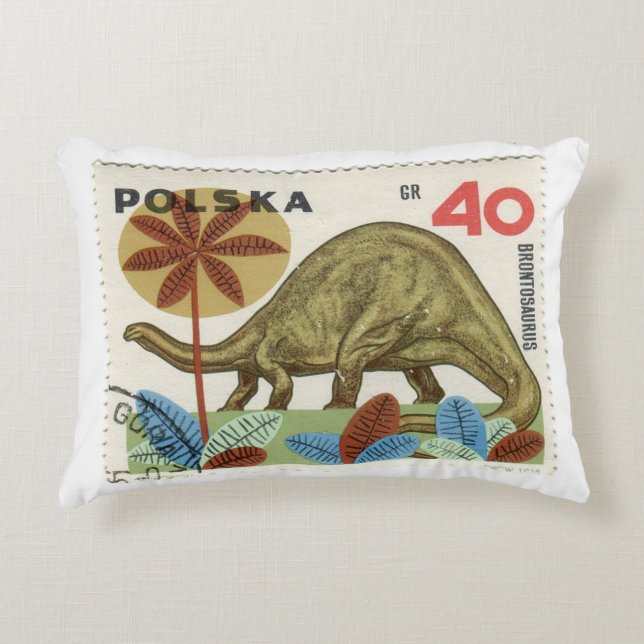 Dinosaur Stamp Accent Pillow (Front)