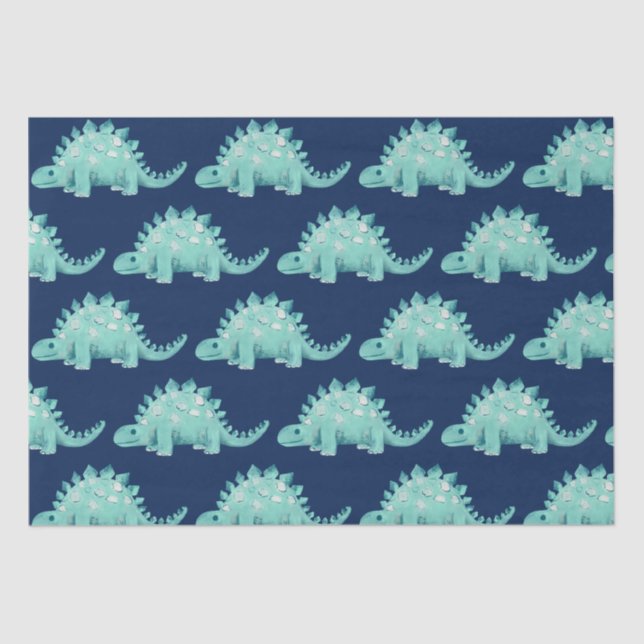 Dinosaur Stegosaurus Kids Birthday Tissue Paper (Front)