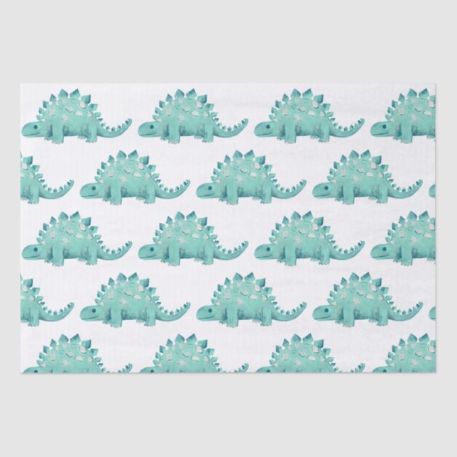 Dinosaur Stegosaurus Kids Birthday Tissue Paper (Front)