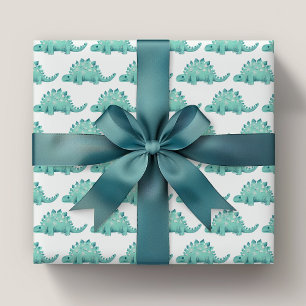 Dinosaur Stegosaurus Kids Birthday Wrapping Paper Sheet