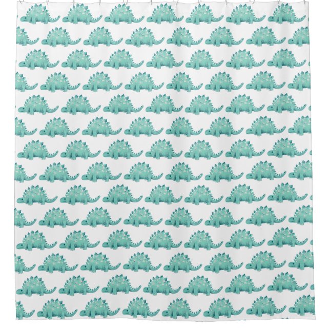 Dinosaur Stegosaurus Kids Shower Curtain (Front)