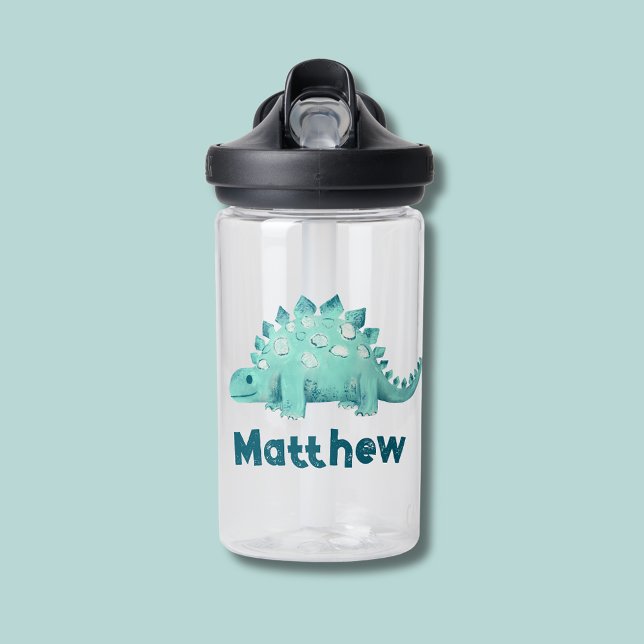 Dinosaur Stegosaurus Name Kids Water Bottle (Stegosaurus dinosaur kids drinks bottle)