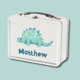 Dinosaur Stegosaurus Named Kids Metal Lunch Box