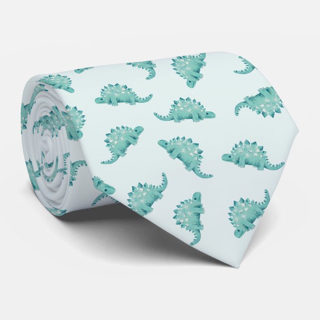 Dinosaur Stegosaurus pattern Tie (Rolled)