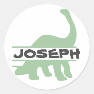 dinosaur sticker personalised with kids name