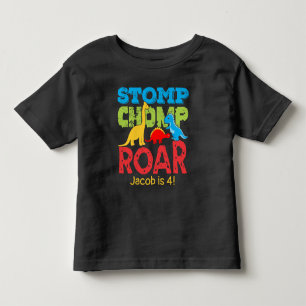 Dinosaur Stomp Chomp Roar Birthday Boy Toddler T-Shirt