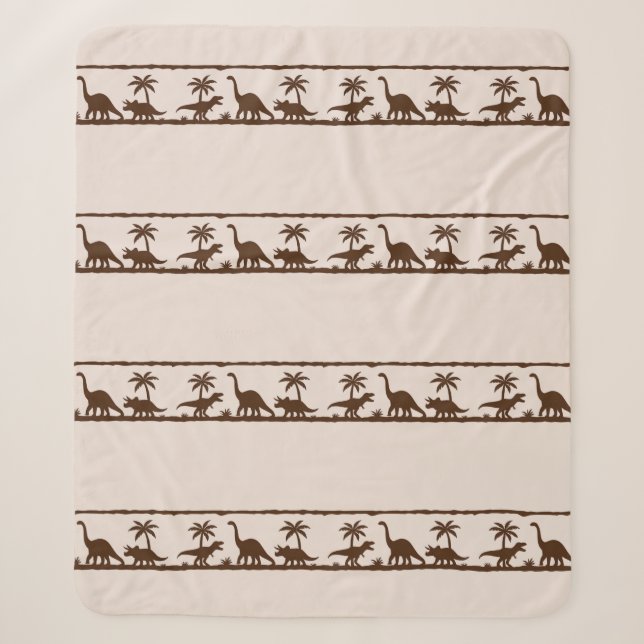 Dinosaur Stripe Sherpa Blanket (Front)