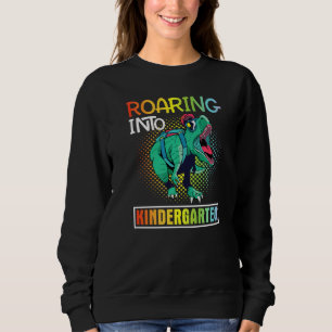Dinosaur Student Back To School Roaring Into Kinde Sweatshirt