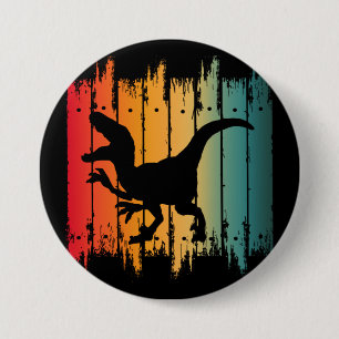 DINOSAUR SUNSET 2 7.5 CM ROUND BADGE