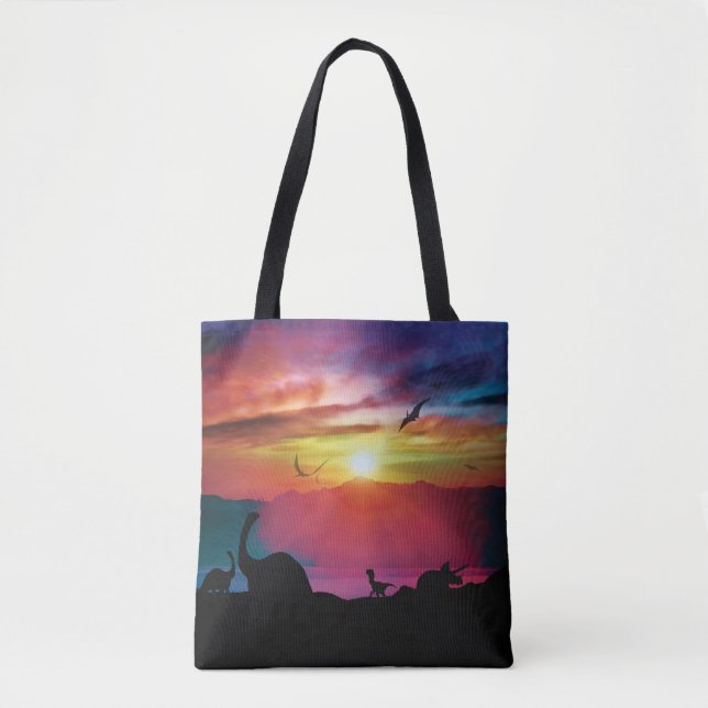 Dinosaur Sunset Tote Bag (Front)