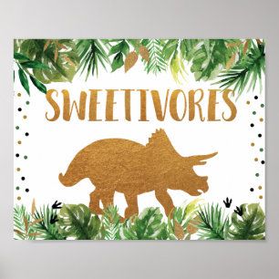 Dinosaur Sweetivores Birthday Food Table Sign