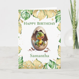Dinosaur T Rex Birthday Cute Jurassic Card