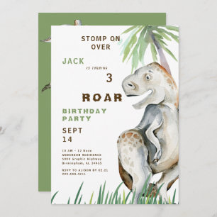 Dinosaur T-rex Birthday Party Invitation