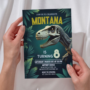 Dinosaur T-rex Birthday Party Invitation