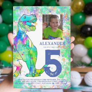 Dinosaur T-Rex Birthday Party Photo Invitation