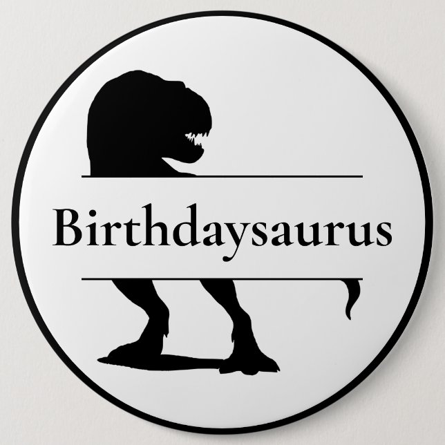 Dinosaur T Rex Birthdaysauce Button (Front)