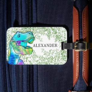 Dinosaur T Rex Boys Name Luggage Tag