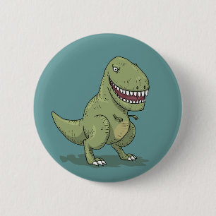 Dinosaur T Rex Cartoon 6 Cm Round Badge