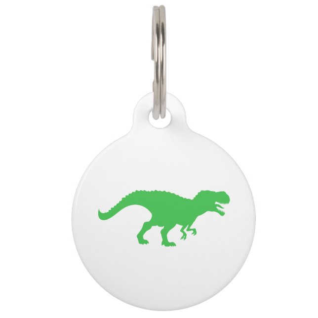 Dinosaur T-Rex - Choose background colour Pet Tag (Front)