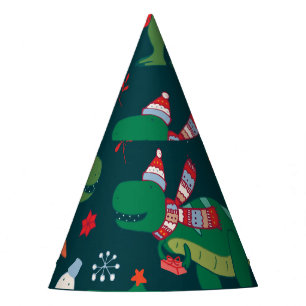 Dinosaur T-Rex: Christmas New Year. Party Hat
