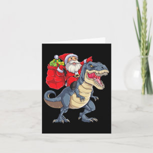 Dinosaur T Rex Christmas Santa Boys Men Girls Xmas Card
