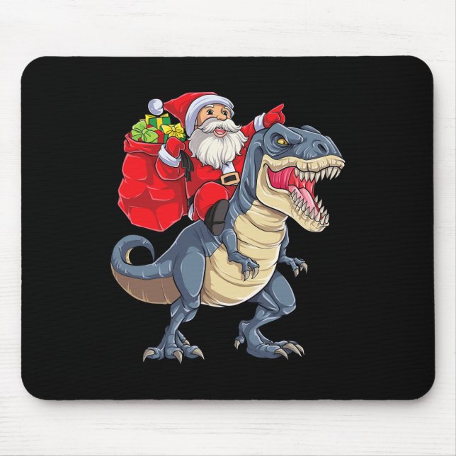 Dinosaur T Rex Christmas Santa Boys Men Girls Xmas Mouse Mat (Front)