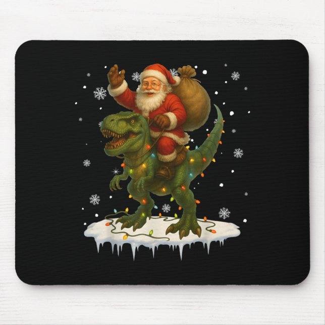 Dinosaur T Rex Christmas Santa Boys Men Girls Xmas Mouse Mat (Front)