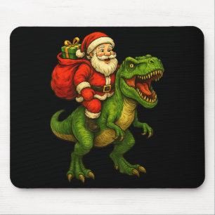 Dinosaur T Rex Christmas Santa Dinosaur Xmas Boys Mouse Mat